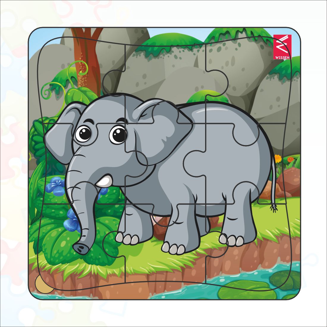 Wooden jigsaw Puzzle- 6*6 inch Elephant Theme