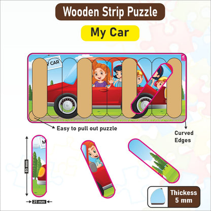 Wooden Strip Puzzle -Set of 6 -9*4 inch