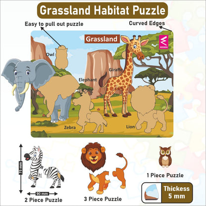 Wooden  Habitat Learning Puzzle board game for kids Set of 6