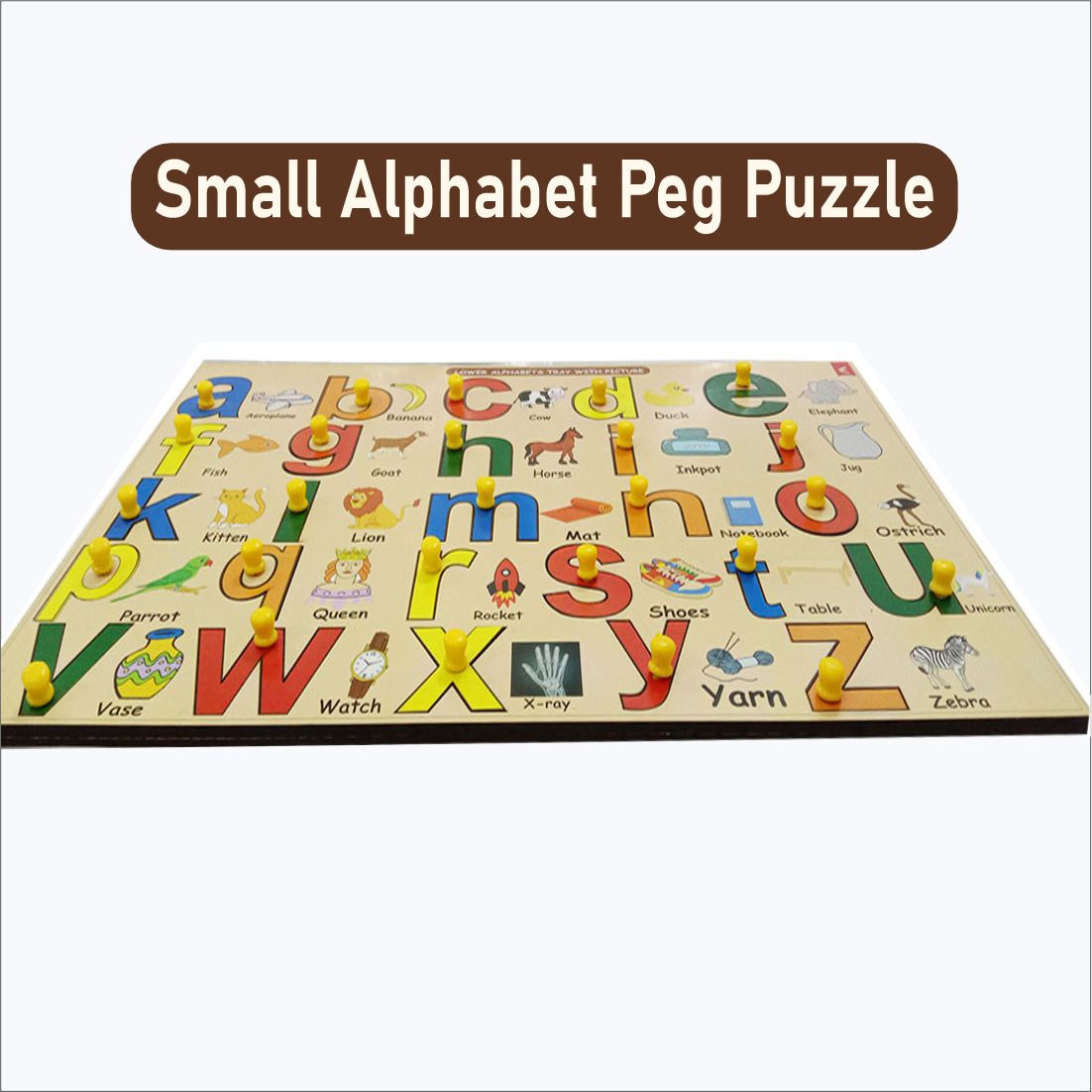 Wooden Small Alphabet Peg Board Puzzle- 12*18 inch