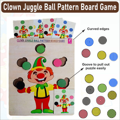 Wooden Clown Juggle Ball Pattern Board game