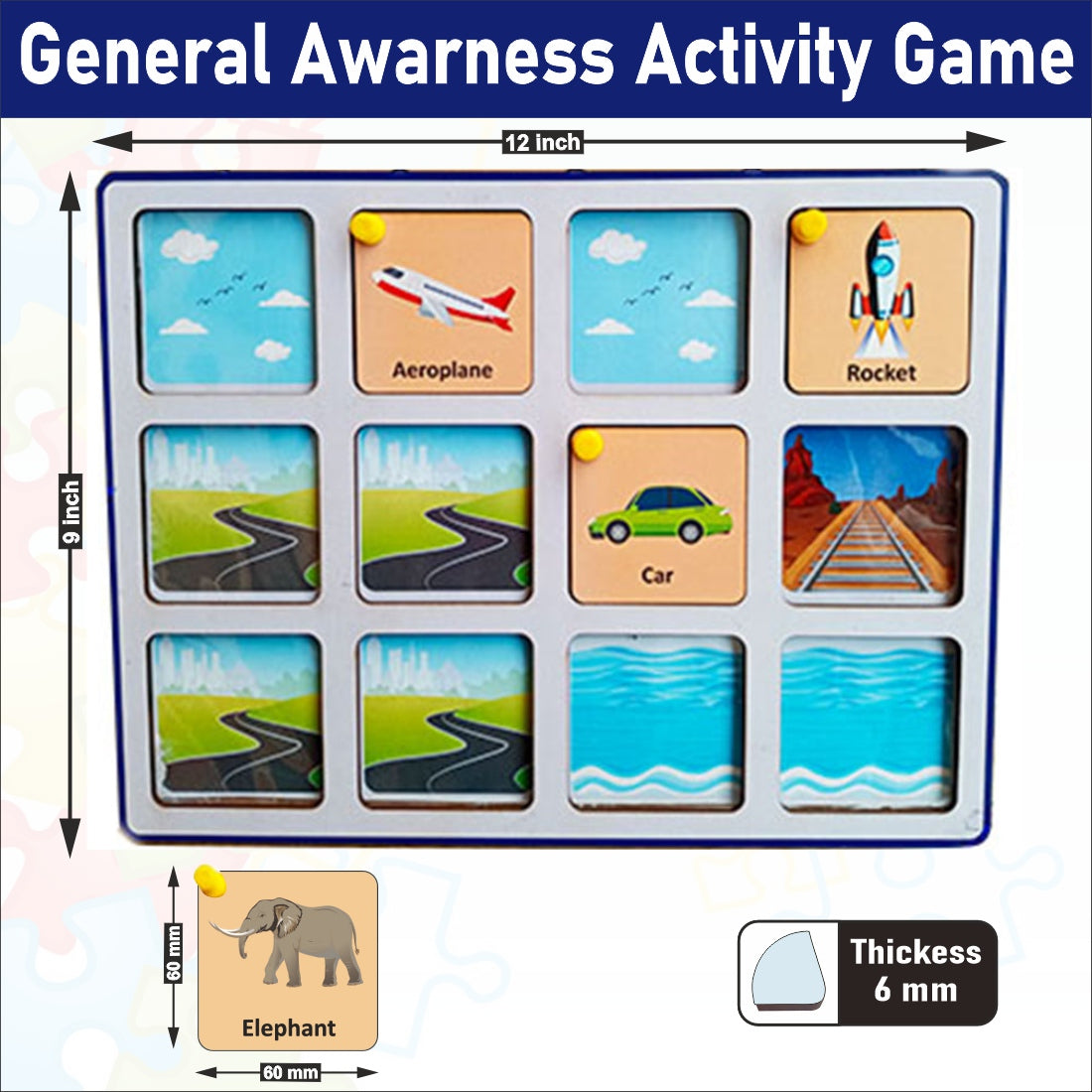 Wissen Wooden General Awareness Activity Game -5 in 1 Activities for Kids