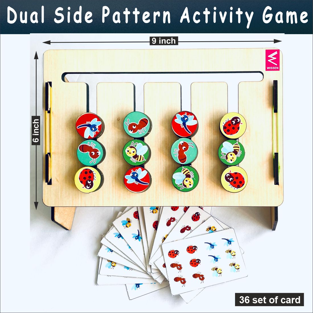 Wooden Double side Pattern Sliding Activity game