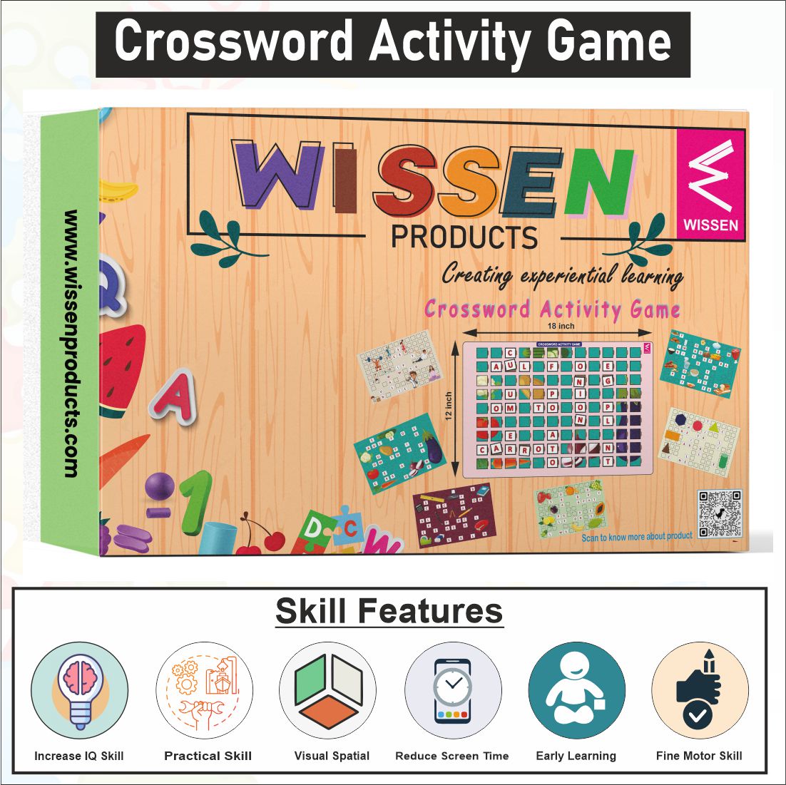 Wooden Crossword Activity Board game