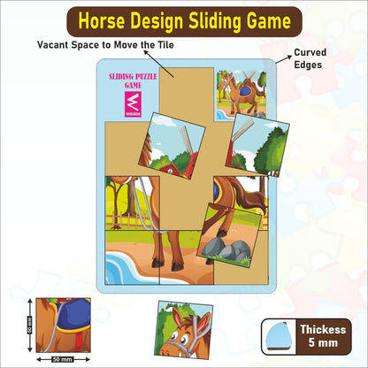 Wooden Horse and Foal Sliding Puzzle Game