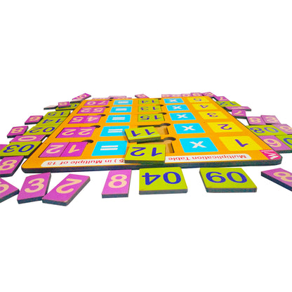 Wooden Multiplication Table Board from 1-5 in Multiple of 15