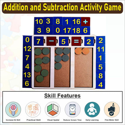 Wooden Counting, Addition and Subtraction Game