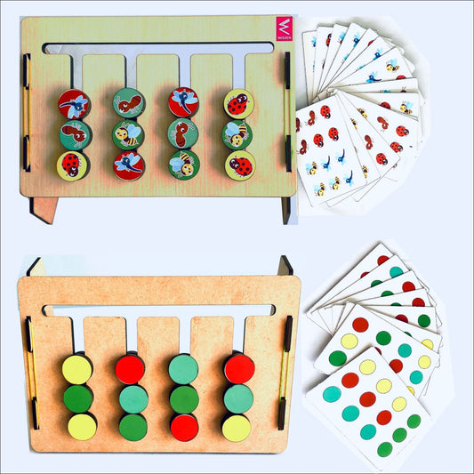 Wooden Double side Pattern Sliding Activity game