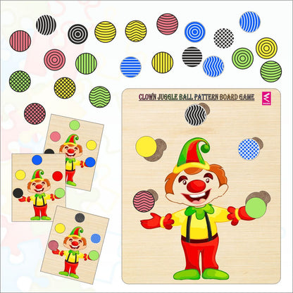 Wooden Clown Juggle Ball Pattern Board game