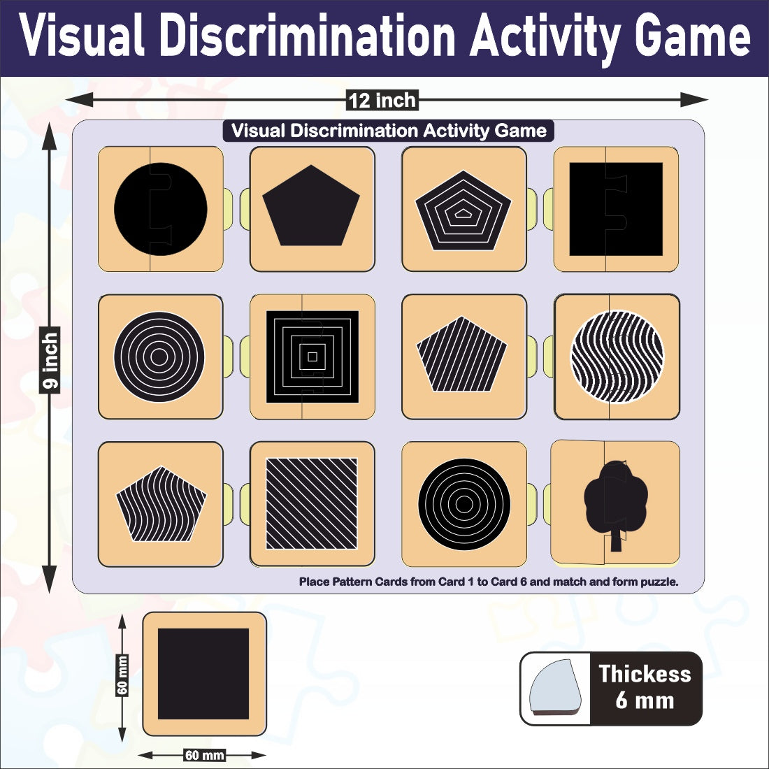 WISSEN Wooden Visual Discrimination Activity Game