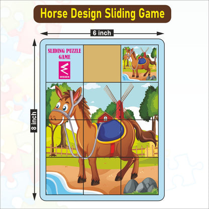 Wooden Horse and Foal Sliding Puzzle Game