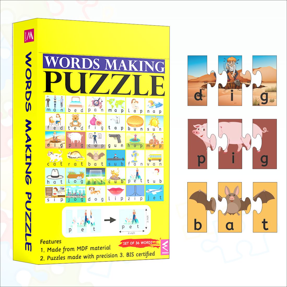 Wooden Word Making CVC Puzzle for Kids