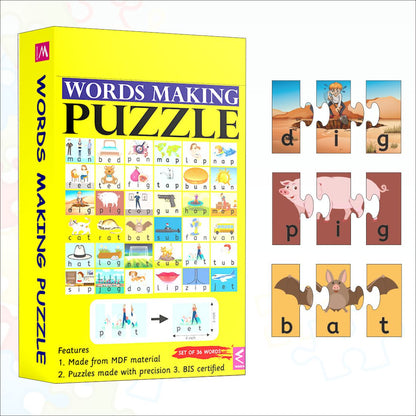 Wooden Word Making CVC Puzzle for Kids