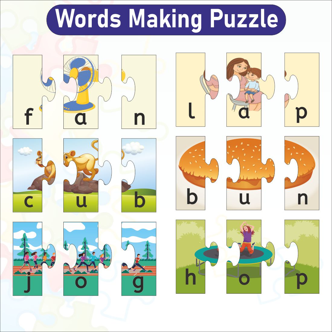 Wooden Word Making CVC Puzzle for Kids