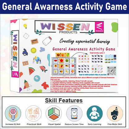 Wissen Wooden General Awareness Activity Game -5 in 1 Activities for Kids