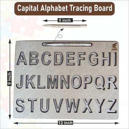 Wooden Capital Alphabet Tracing Board