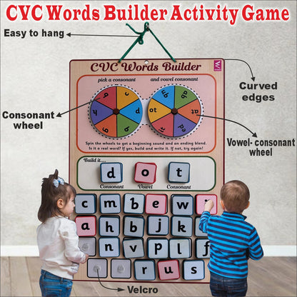 Wooden CVC Word Buiilder Activity Velcro Game for Kids