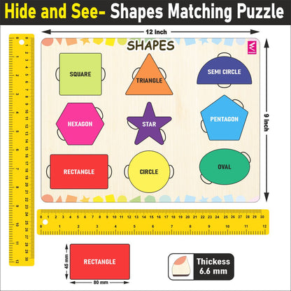 Wooden Hide and See Shapes Puzzle