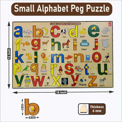 Wooden Small Alphabet Peg Board Puzzle- 12*18 inch