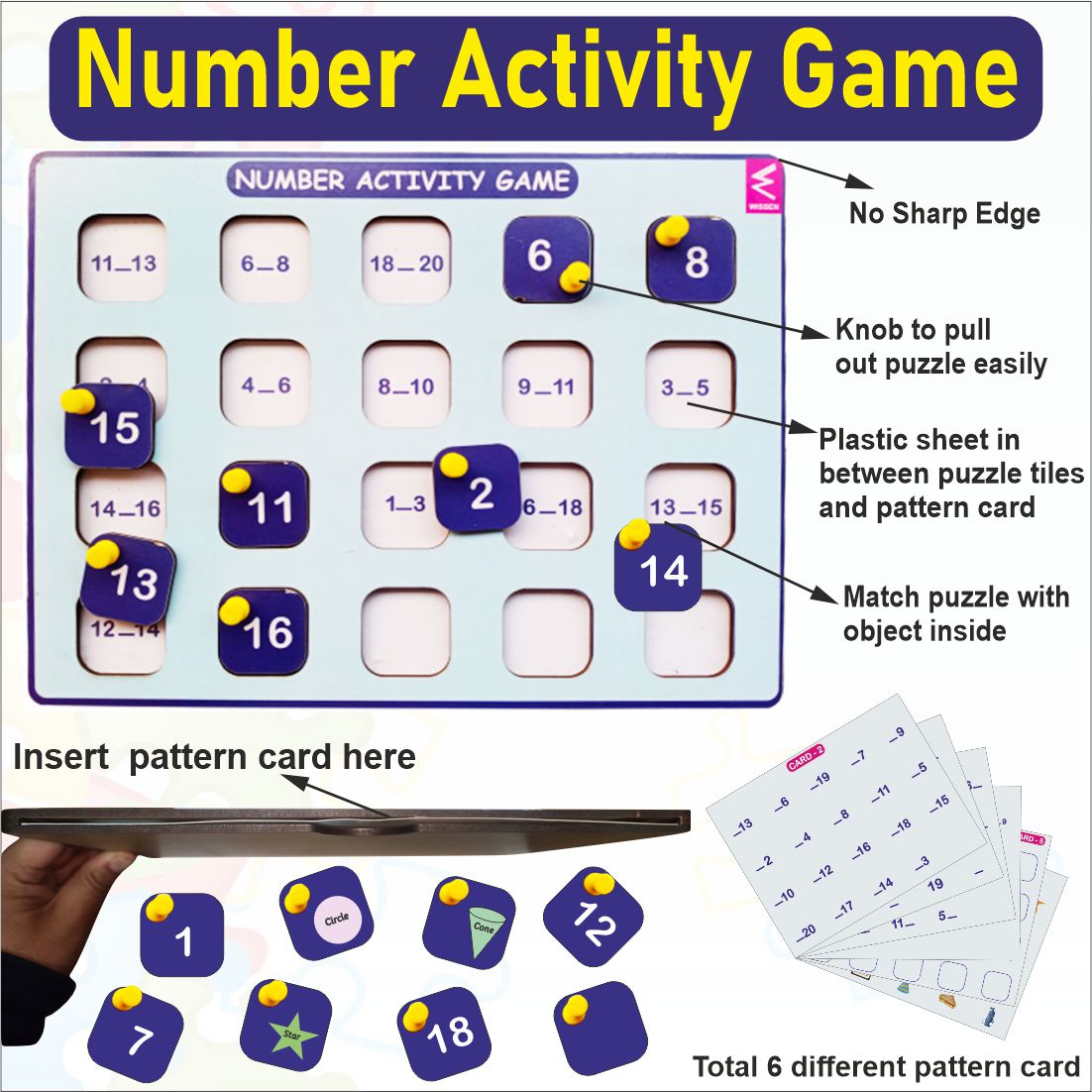 Wooden Number Activity game for Kids