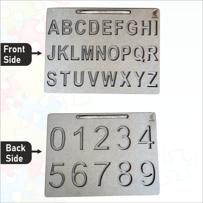 Wooden Dual Side Capital Alphabet and Number Tracing Board for Kids