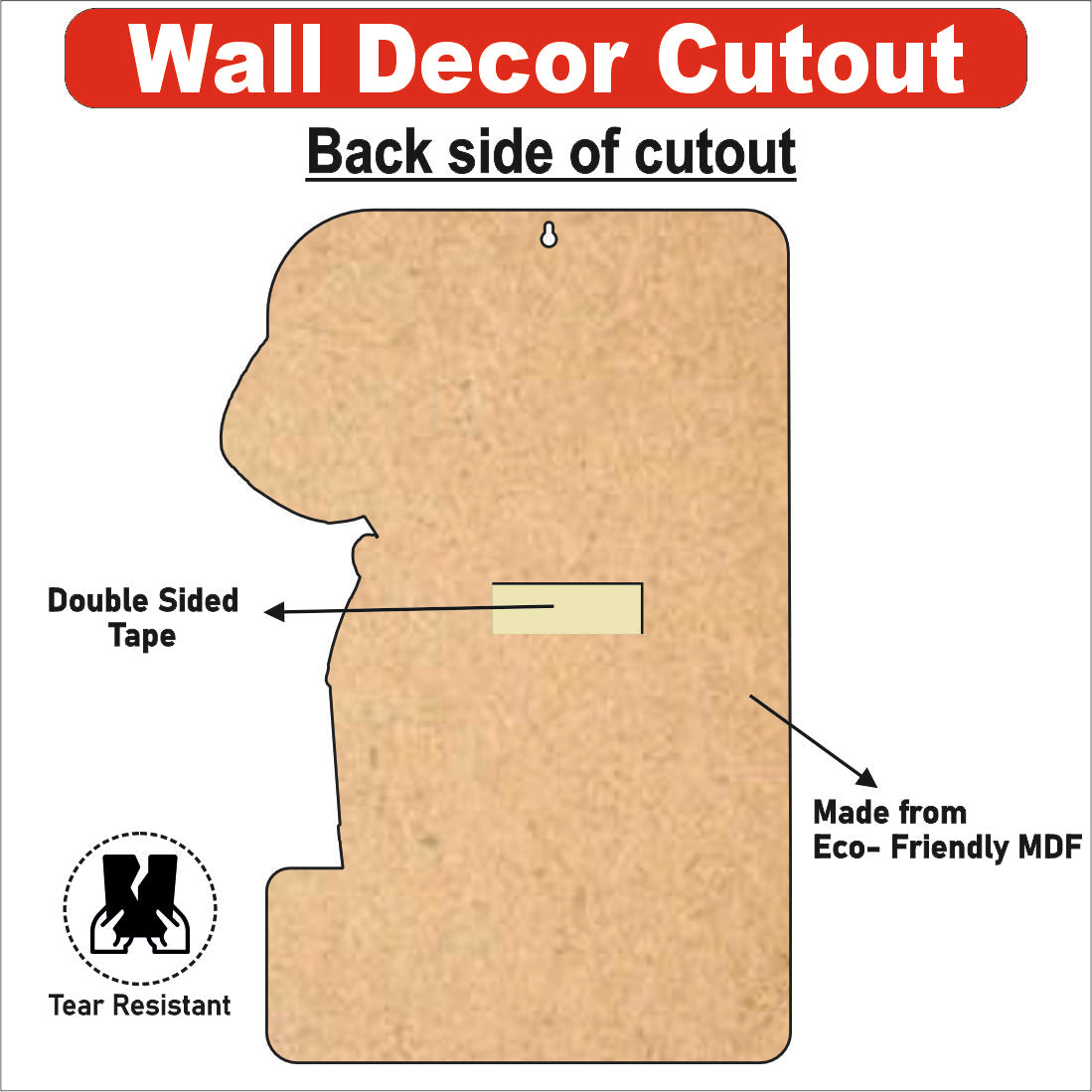 Wooden(MDF) Wall Decor Cutout for kids- Do not scribble on wall -Learning through Fun design - 12*18 inch