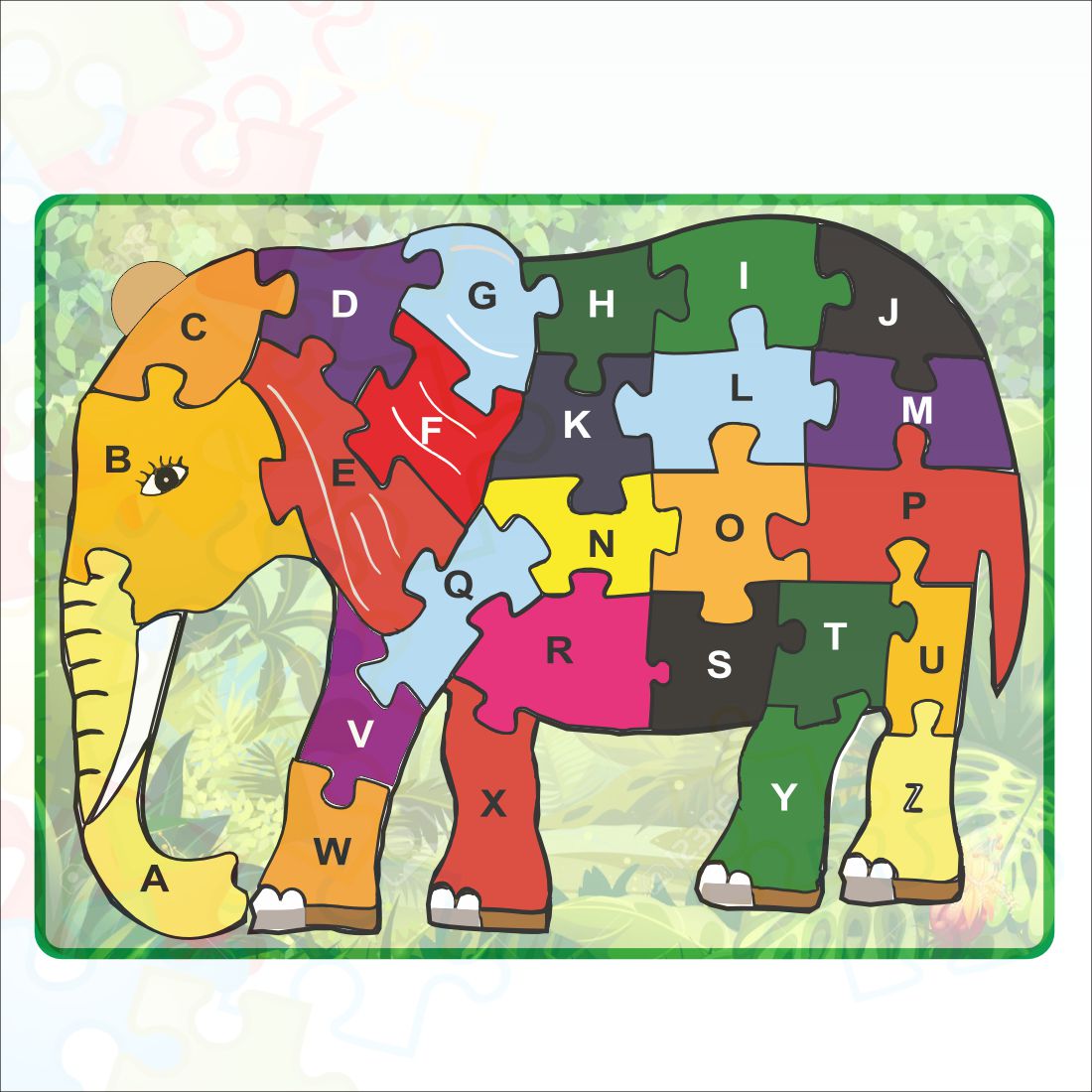 Wooden Elephant jigsaw puzzle from A-Z