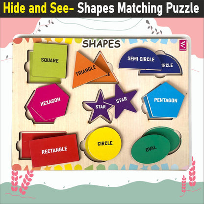 Wooden Hide and See Shapes Puzzle