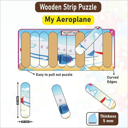 Wooden Strip Puzzle -My Aeroplane Design  -9*4 inch