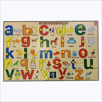 Wooden Small Alphabet Peg Board Puzzle- 12*18 inch