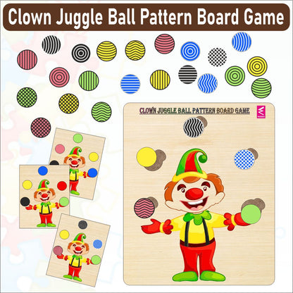 Wooden Clown Juggle Ball Pattern Board game