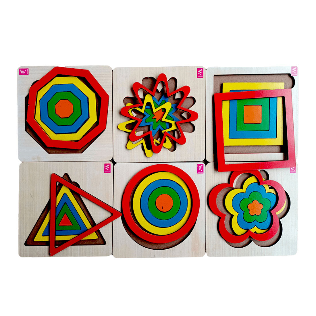 Wooden Geometric Seriation Puzzle Educational Board Game= 6*6 inch