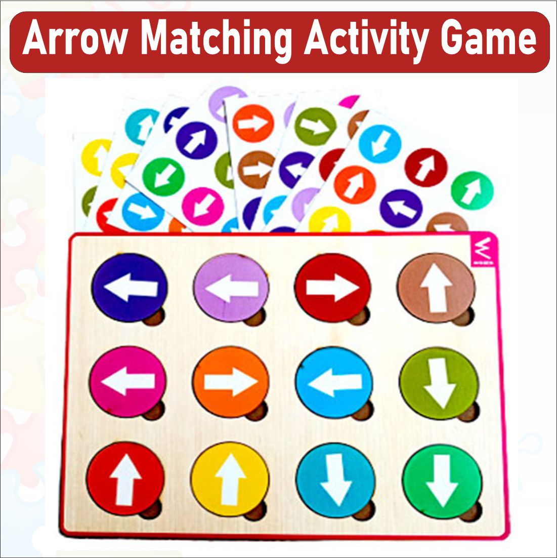 Wooden Arrow Matching Puzzle Activity game -12*9 inch