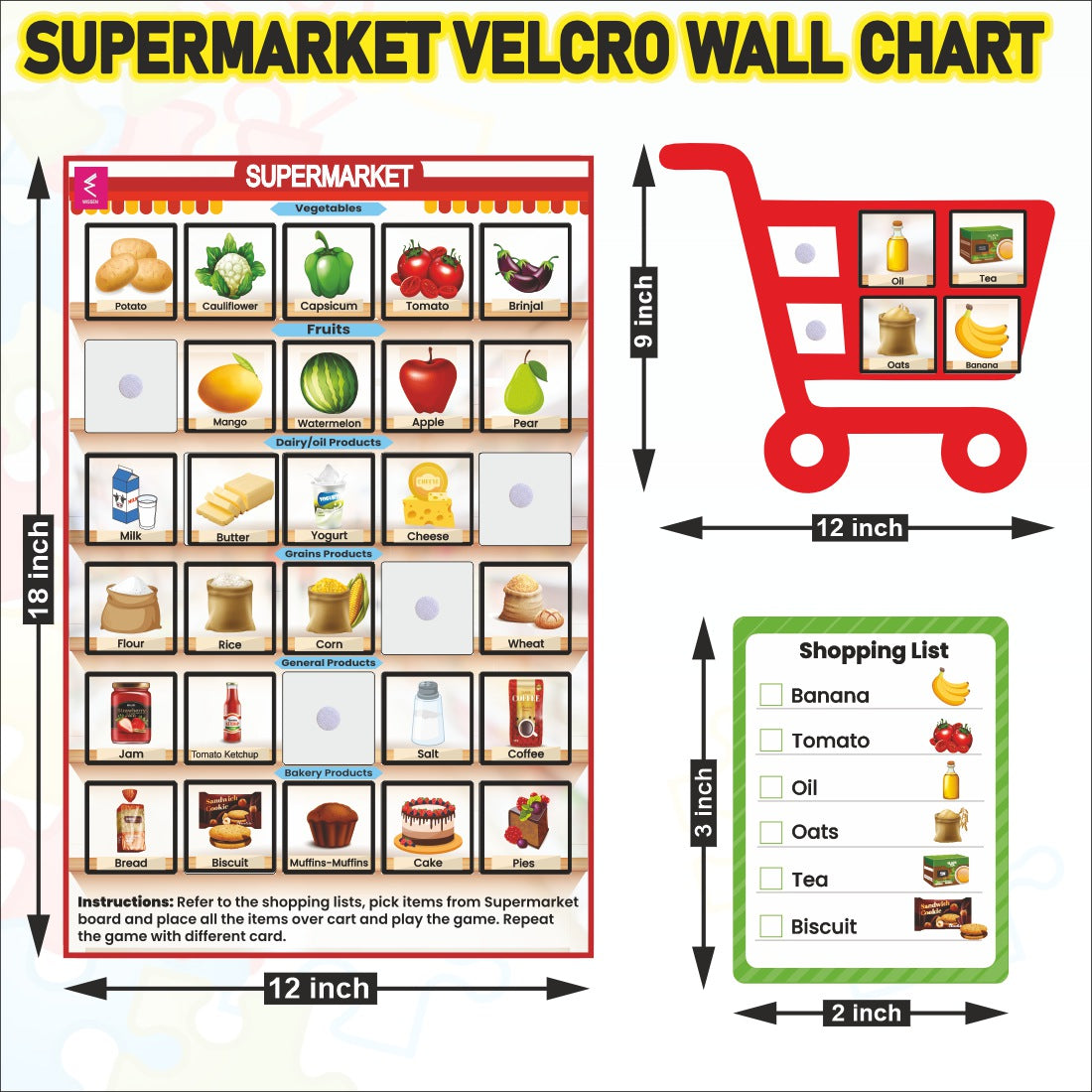 Wooden Supermarket Velcro Chart Activity game