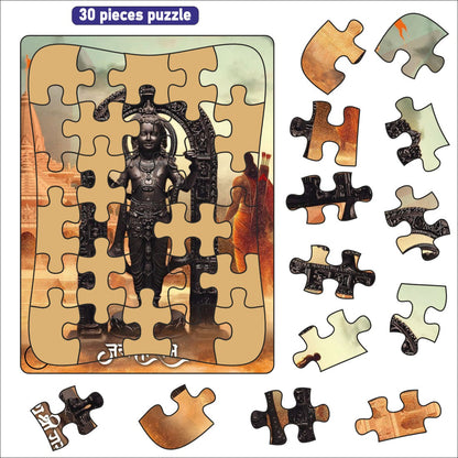 Shri Ram Lalla Wooden Jigsaw Puzzle : Explore Ayodhya's Majesty with Shri Ramlalla's Serene Design