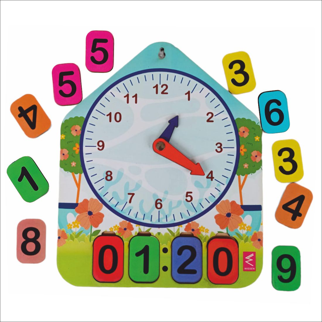 Wooden Clock Learning Activity Board Game for Kids