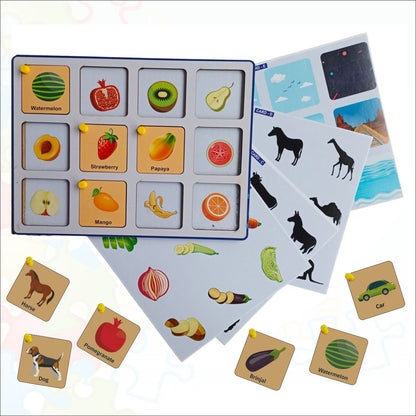 Wissen Wooden General Awareness Activity Game -5 in 1 Activities for Kids