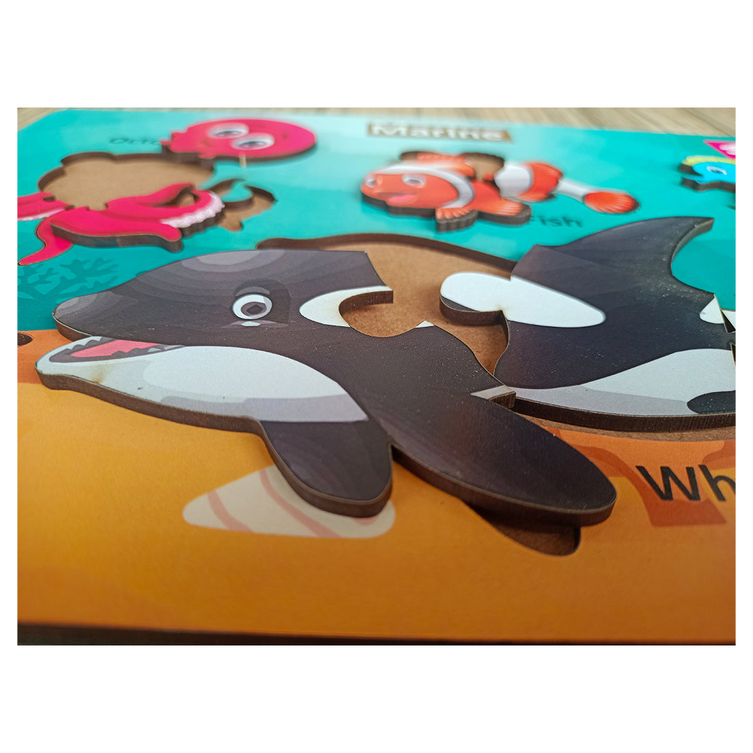 Wooden Marine Habitat Learning Puzzle board game for kids