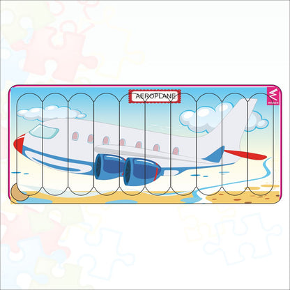 Wooden Strip Puzzle -My Aeroplane Design  -9*4 inch