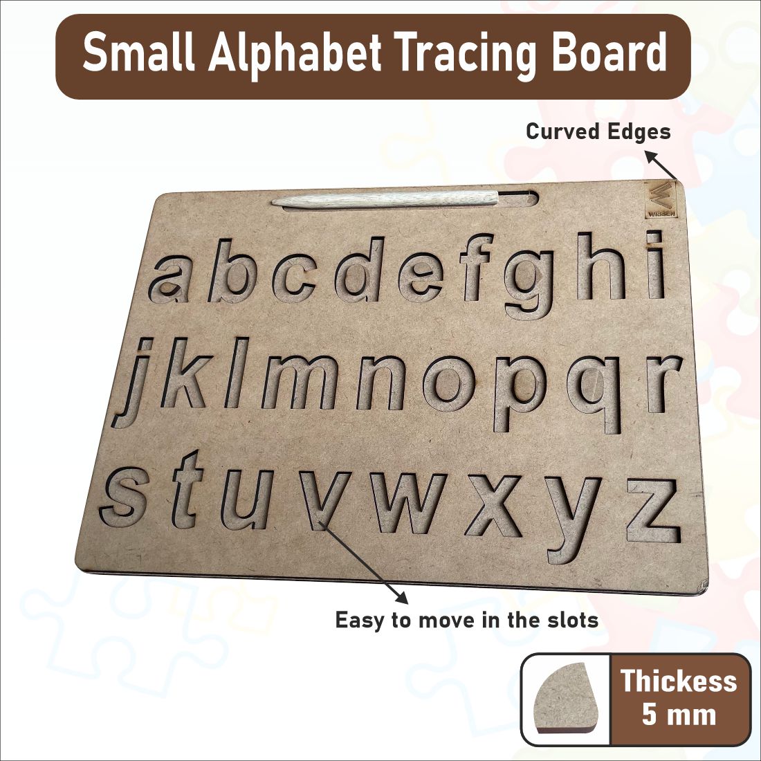 Wooden Small Alphabet Tracing board- 12*9 inch for kids