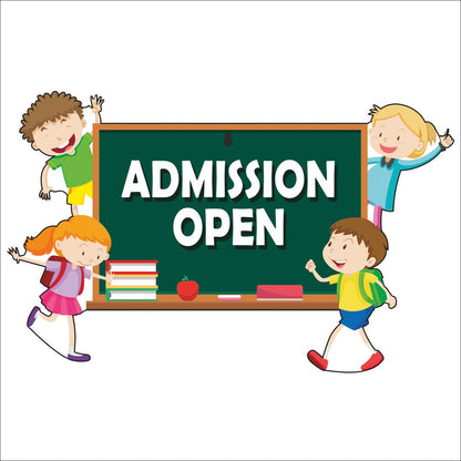 Wooden(MDF) Wall Decor Cutout for kids- Admission Open -Learning through Fun design - 12*18 inch