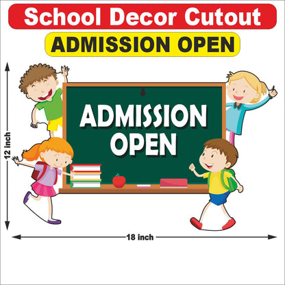 Wooden(MDF) Wall Decor Cutout for kids- Admission Open -Learning through Fun design - 12*18 inch