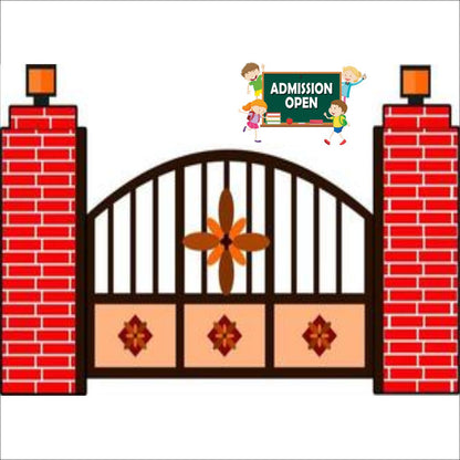 Wooden(MDF) Wall Decor Cutout for kids- Admission Open -Learning through Fun design - 12*18 inch