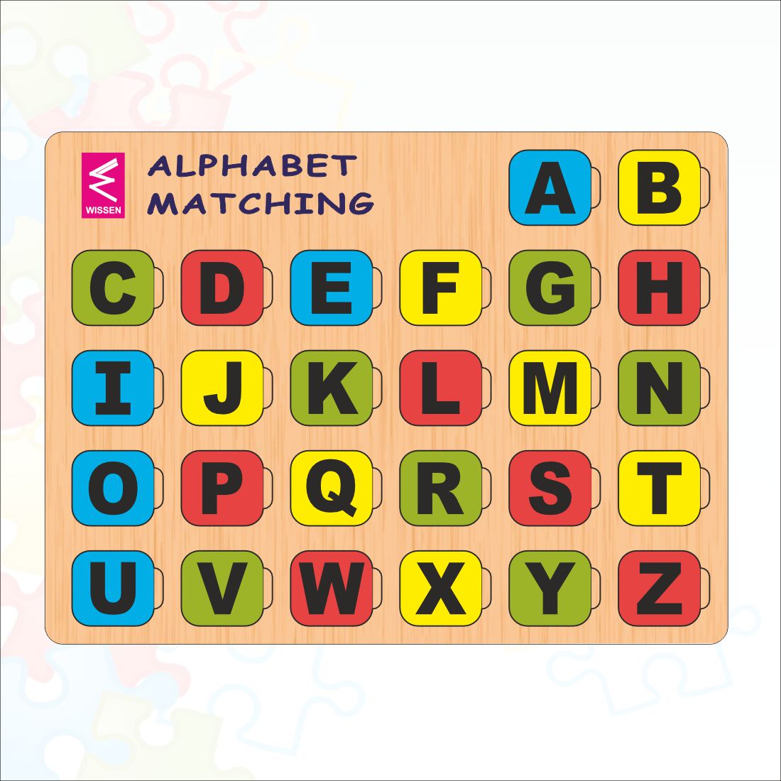 Wooden Alphabet Matching Small Case and Upper Case Puzzle