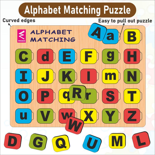 Wooden Alphabet Matching Small Case and Upper Case Puzzle