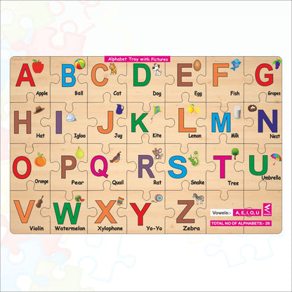 Wooden Alphabet A-Z Puzzle 12*18 inch for kids