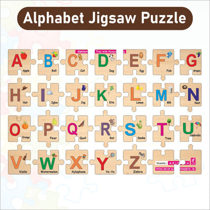 Wooden Alphabet A-Z Puzzle 12*18 inch for kids