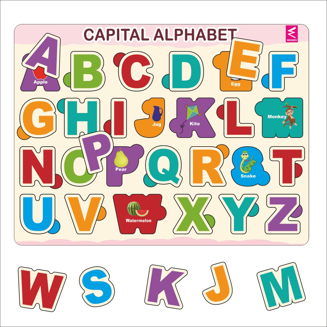 Wooden Hide and See Capital Alphabet Puzzle