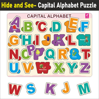 Wooden Hide and See Capital Alphabet Puzzle