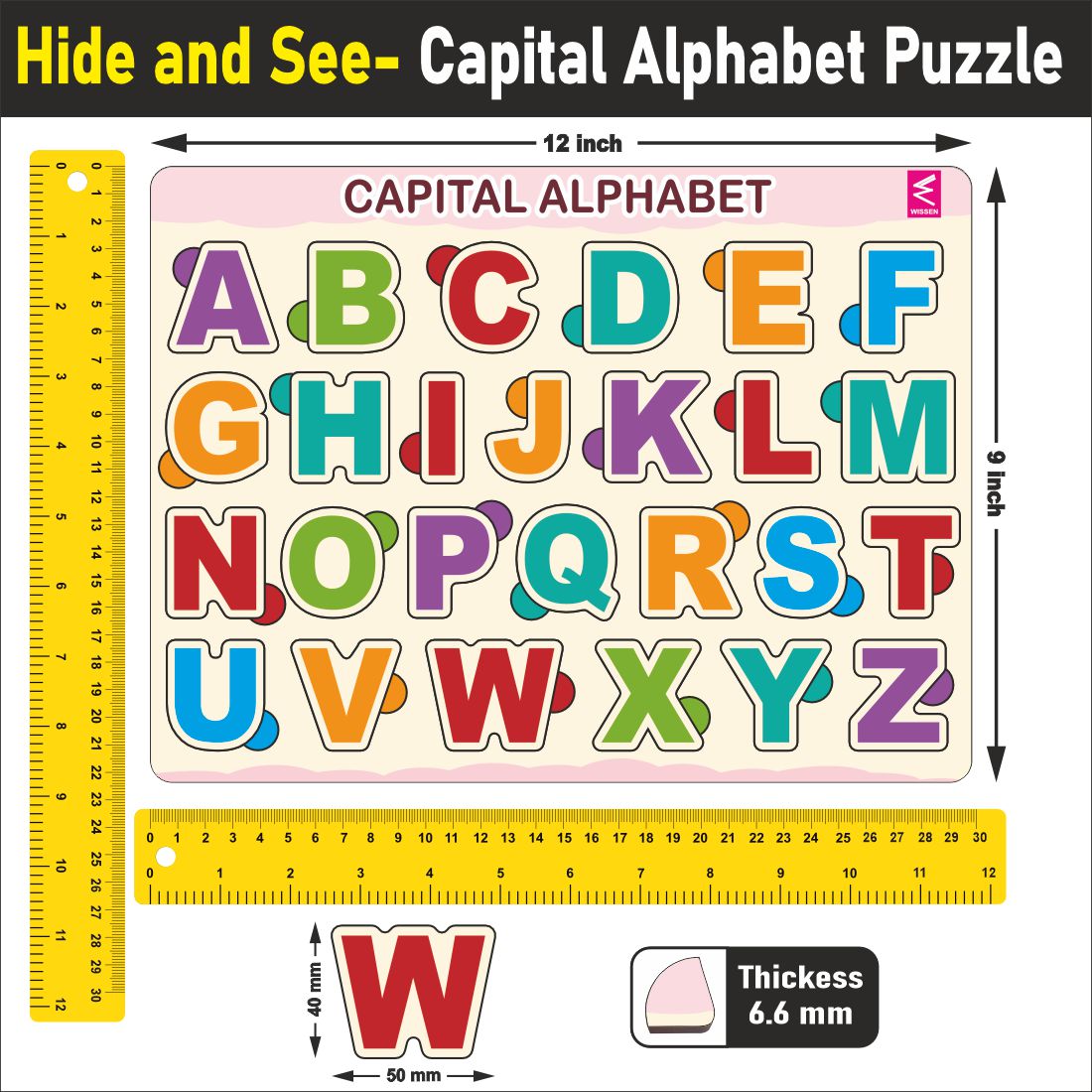 Wooden Hide and See Capital Alphabet Puzzle